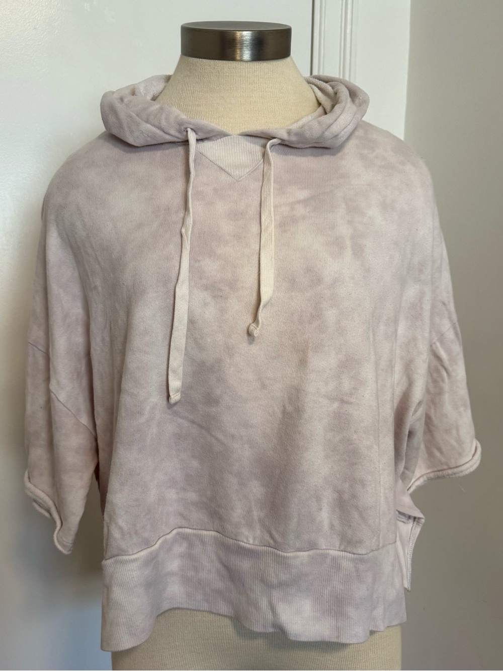 The Lounge Life Light Beige Tye Dye Short-Sleeve Hoodie XL